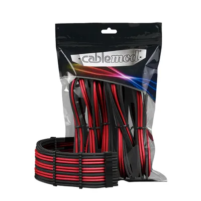 Produktbild von CableMod PRO ModMesh Kabelverlängerungskit - schwarz/rot