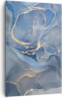 Produktbild von Bild auf Leinwand - Leinwandbild - Einteilig - Gold Blau Farbe - 80x120cm - Wand Bild - Wanddeko - Wandbilder - Leinwanddruck - Kunstdruck - Wanddekoration - Leinwand bilder - Wandbild - PA80x120-5029