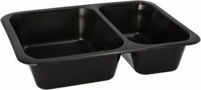 Produktbild von 20x Mehrweg Menüschalen 2-geteilt 22,7 x 17,8cm Mikrowellengeeignet schwarz