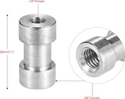 Produktbild von 1/4-Zoll-20 bis 3/8-Zoll-16 Gewindeschrauben-Adapter-Konverter, weiblicher Zapfen, Reduzierbuchsen-Montageset für Kamerastativ, Einbeinstativ, Kugelkopf, Blitzlichtständer, Schulter-Rig