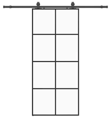 Obrázek produktu pro vidaXL Posuvné dveře s kováním černé 90x205 cm sklo ESG