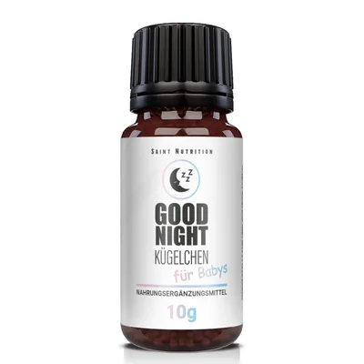 Produktbild von Saint Nutrition® Good Night Kügelchen für Baby´s| erholsamer Schlaf & entspannte Nächte – Einschlafhilfe – besser schlafen – Entspannung