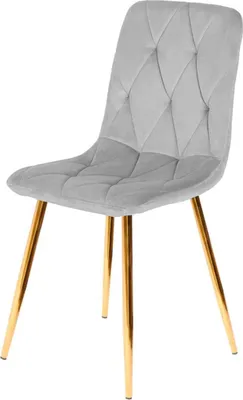 Produktbild von Eleganter Esszimmerstuhl Samt Beige mit goldfarbenen Metallbeinen - Polsterstuhl modern, gepolstert, stabil, Wohnzimmerstuhl für Esszimmer, Küche & Home Office (Graugold)