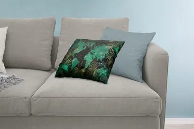 Produktbild von MuchoWow® Zierkissen Sofakissen Wohnzimmer Dekokissen 60x40 cm Weltkarte - Grün - Blätter - Kopfkissen - Polster mit Foto