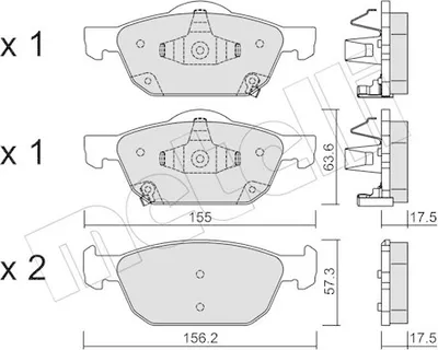 Produktbild von METELLI Bremsbeläge Satz Vorne Bremsklötze für HONDA CIVIC IX (FK) 22-1009-0