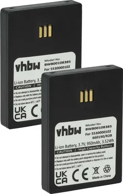 Produktbild von vhbw 2x Akku kompatibel mit Alcatel Omnitouch 8118, 8128 schnurlos Festnetz Telefon (950 mAh, 3,7 V, Li-Ion) Schwarz