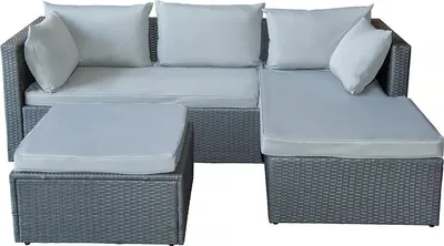 Immagine prodotto di Mobile da giardino basso in resina intrecciata "Diya" 3 posti - Grigio