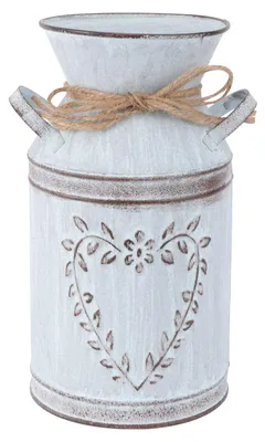 Herz-Blumenvasen aus Metall, Shabby-Chic, 19,5x9,5 cm, für Tischdeko