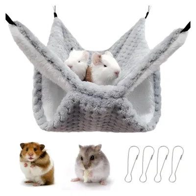 Produktbild von Doppellagige Rattenhängematte aus Fleece für Meerschweinchen, warm und weich, Käfigzubehör