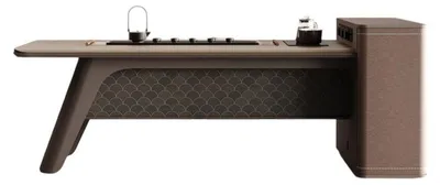 Produktbild von Moderner Tisch für Teezermonien Holz Braun mit Funktionalem Stauraum