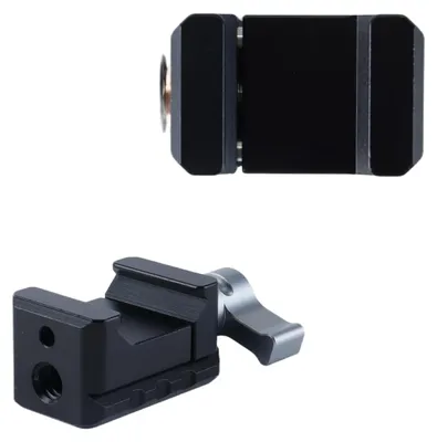 Schnellspannklemme 1/4" & 3/8" Gewinde, NATO-Schiene, ARRI-Loch