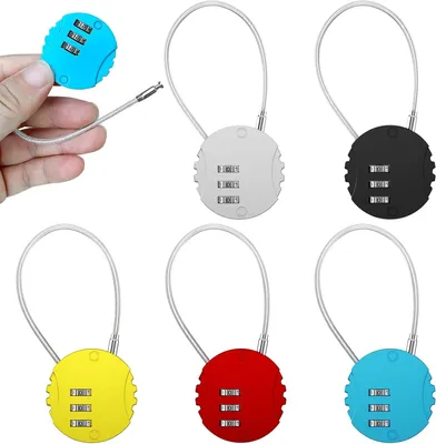 Produktbild von 5 Stück Zahlenschloss mit 3-stelligem Code für Koffer | Schloss mit Zahlencode, Spindschloss, Zahlenschlösser aus Zinklegierung, für Fitnessstudio und Werkzeugkasten (5 Farben)