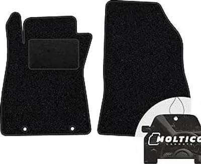 Produktbild von moto-MOLTICO Vorne Fußmatten Auto Velours Autoteppiche Schwarz Automatten Set 2-teilig passend für Nissan Pulsar 2014-2018