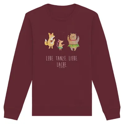 Produktbild von Mr. & Mrs. Panda Baumwoll Pullover Waldtiere Aloha Größe XL - Burgundy - Geschenk, Tanzen, Igel, Sweatshirt, Pulli, Lustige Sprüche, Hase, Bio, Lachen, Wald, Musik