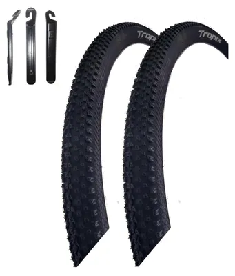 Produktbild von 2 x Tropix MTB Fahrradreifen 29 x 1,95 (50-622) Schwarz inkl. Reifenheber