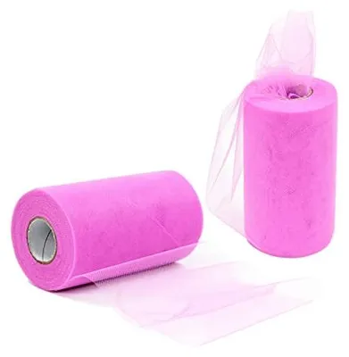 Tüllrolle 15 cm x 45 m, Rosa, 1 Stück, für Dekoration