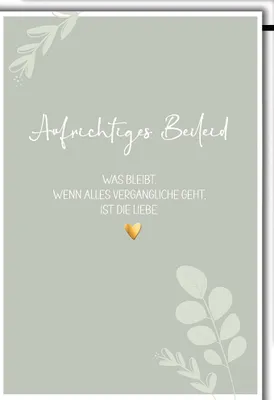 Produktbild von Trauer - Beileid - Kondolenzkarte mit Umschlag - Aufrichtiges