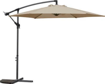 Produktbild von TPFGarden® Premium Ampelschirm / Kurbelschirm LAURA 300cm mit Ständer & Kurbel | Gestell Aluminium | UV Schutzfaktor 50+ (höchste Stufe) | Farbe Sonnenschirm / Gartenschirm: Taupe