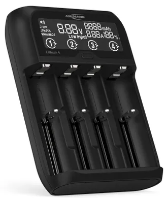 Produktbild von ANSMANN Akku Ladegerät 1-2 NiMH Akkus  AAA AA C oder 4 Li-Ion 3,6V/3,7V / LiFePO4 3,2V