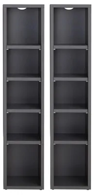 Produktbild von CD DVD Blueray Regal CHART in Grau – Zweiteiliges Medienregal, Aufbewahrung, CD-Ständer mit 10 Fächern für bis zu 160 CDs, 20x187 cm (B x H)