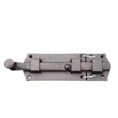 Produktbild von Schwerer Gusseisen Türriegel, antikbraun, 23x6,5 cm, zweiteilig, im nostalgischen Stil für alte Türen