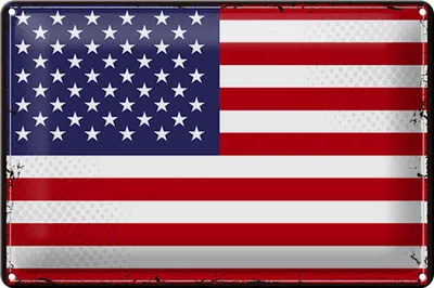 Produktbild von Blechschild Flagge Vereinigte Staaten 30x20cm Retro States