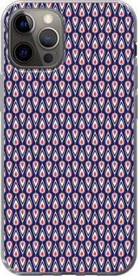Produktbild von MuchoWow® Handyhülle Schutzhülle Hülle für Telefoonhoesje iPhone 13 Pro Muster - Vintage - Blau - Rot Silikon Softcase Handy Hülle - Handy-Tasche