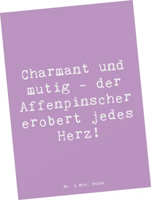 Produktbild von Mr. & Mrs. Panda Postkarte Spruch Affenpinscher Charmeur - Lavendeltraum - Geschenk, Hunderassen, Hunderasse, Hundefreund, Hundeliebhaber, Grußkarte, mutiger Charakter