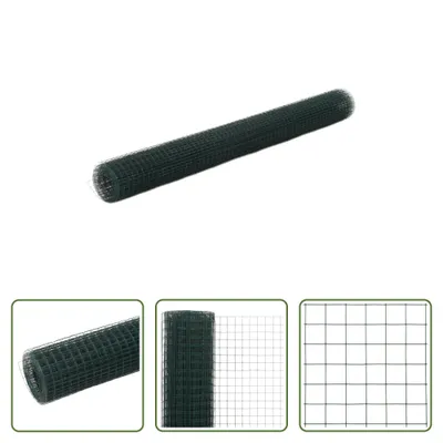 Produktbild von The Living Store Drahtzaun Stahl mit PVC-Beschichtung 25x1,5 m Grün