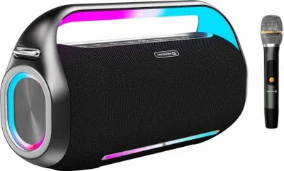 Zdjęcie produktu dla Swissten, głośnik Bluetooth z mikrofonem, przenośny, 13 godzin pracy na baterii, czarny