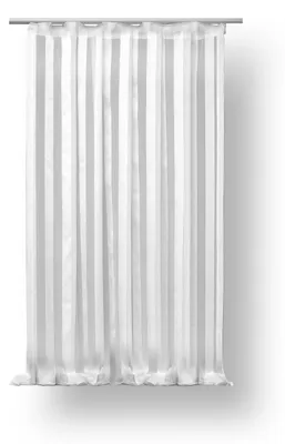 Produktbild von Vorhang Kräuselband weiss 140x145 cm Streifen Voile halb transparent Gardine