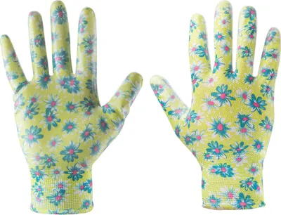 Productafbeelding van Tuinhandschoenen met nitrilcoating, bloemenprint, maat 8