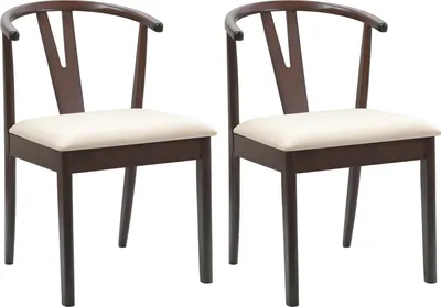 Immagine prodotto di vidaXL Sedia da pranzo, 2 pezzi, in legno massello di gomma, colore marrone chiaro e bianco