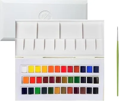 Imagen del producto de Pintura acrílica, set de viaje, 37 piezas (36 colores + 1 pincel)