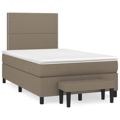 Produktbild von Boxspringbett mit Matratze Taupe 120x200 cm Stoff