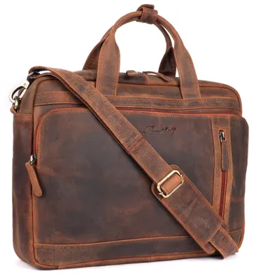 Produktbild von Benthill Laptoptasche Echt Leder I EchtLeder Umhängetasche für Laptop I Aktentasche für Notebook I Damen und Herren Tasche I Notebooktasche