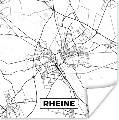 Produktbild von MuchoWow® Poster Rheine - Karte - Stadtplan - Wegbeschreibung 100x100 cm - Babyzimmer