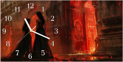 Produktbild von Wanduhr aus Glas mit Motiv Feuerpalast- 60 x 30 cm - inkl. Aufhängesystem