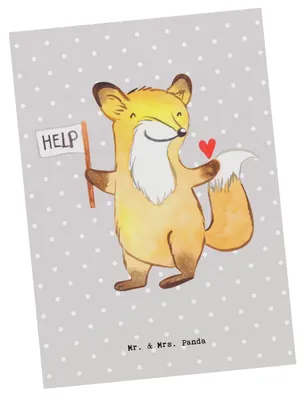 Produktbild von Mr. & Mrs. Panda Postkarte Sozialarbeiter Herz - Grau Pastell - Geschenk, Ansichtskarten, bildkarte, Postkarten, Fotokarte, Grußkarte
