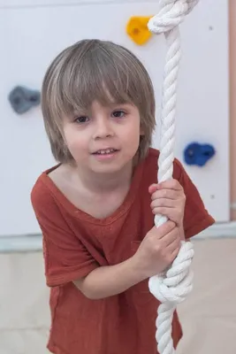 Produktbild von Gymnastikseil 200 cm weiß mit Knoten, 50 kg Belastbarkeit, für Seilklettern