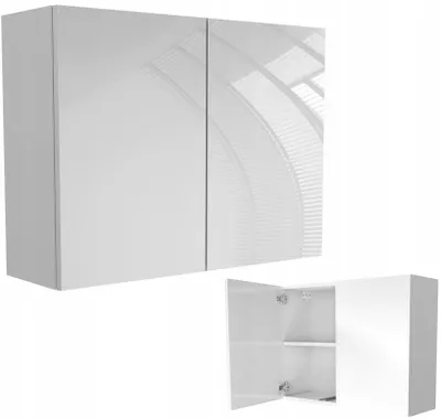 Zdjęcie produktu dla wisząca szafka łazienkowa 80 biały biała + biały POŁYSK 80x60 (2x40)