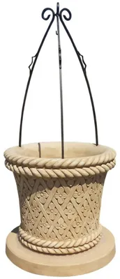 Zdjęcie produktu dla Casa Padrino Secesyjna fontanna ogrodowa beżowa / czarna Ø 80 x wys. 170 cm