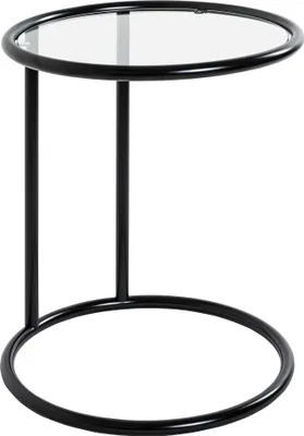 Produktbild von HAKU Beistelltisch schwarz - Metall, Sicherheitsglas 5 mm, B/H/T: 45x55x45 cm