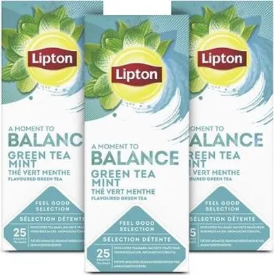 Zdjęcie produktu dla Lipton Zielona Herbata Miętowa 25 torebek orzeźwiający smak