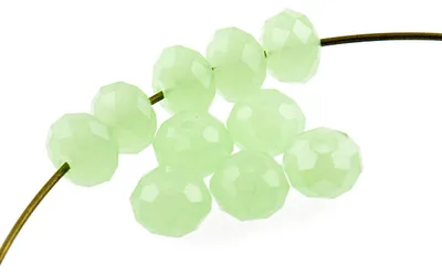 Produktbild von Vintageparts Glasschliffperlen hellgrün Rondelle 10mm, 10 Stück