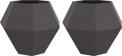 Produktbild von Pflanzkübel 2 pcs Schwarz 100 x 100 x 80 cm Stahl