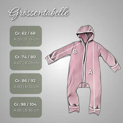 Immagine prodotto di Alavya Home Tutina per bambini 98/104 lana vergine biologica - rosa
