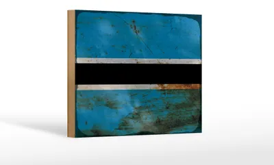 Produktbild von Holzschild Flagge Botswanas 18x12cm Flag of Botswana Rost