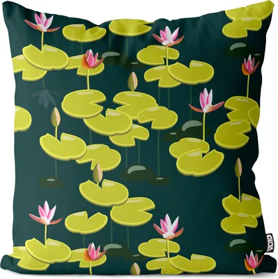 Produktbild von VOID Teichrosen Wasserlilien See Kissenbezug Kissenhülle sofa couch wohnzimmer dekoration wasserfest Outdoor Garten Kissen bezug deko