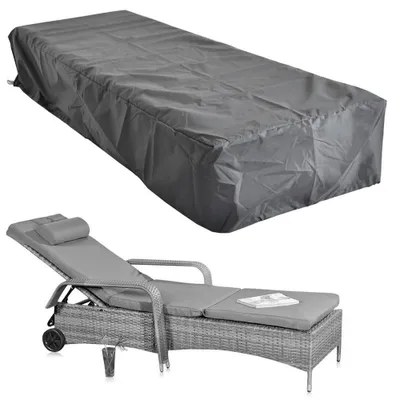 Image de Housse de protection pour meubles de jardin, noire, 220 x 78 x 60 cm